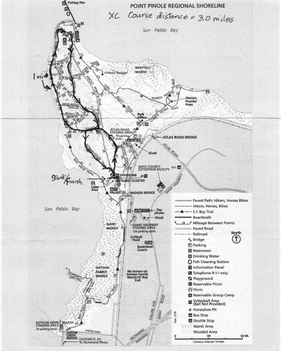 Point Pinole course map